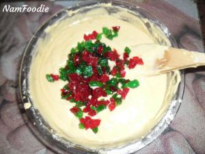 christmas cake batter cherries