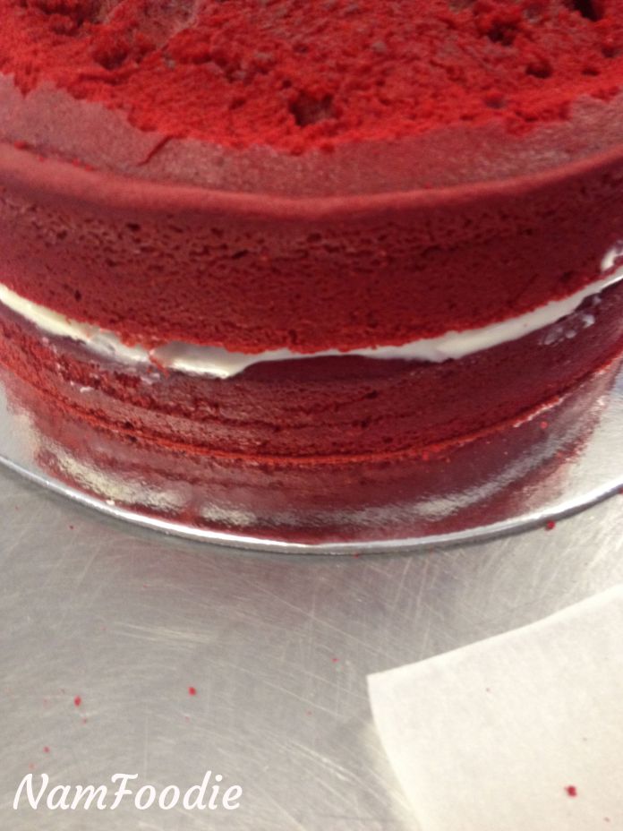 Red velvet cake layers