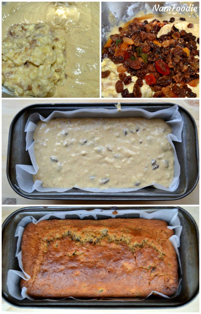 Festive banana bread steps