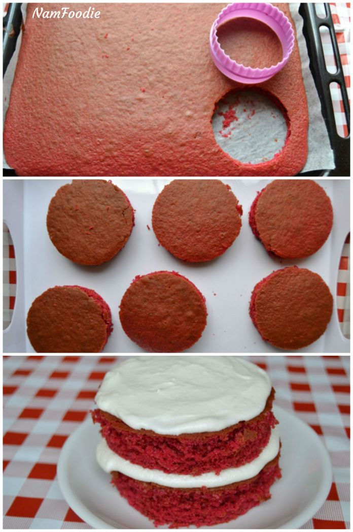 red velvet mini cake steps