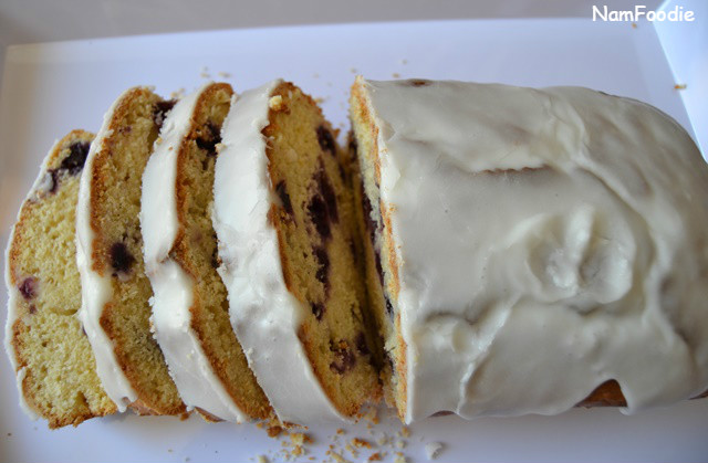 Lemon Blueberry Yogurt Cake slice